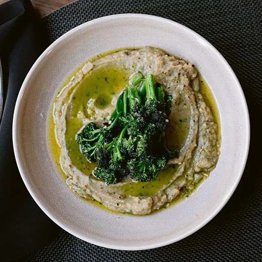 Broccolini and Bean Purée at The Grove Restaurant Broccolini and Bean Purée at The Grove Restaurant