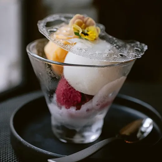Sorbet Dessert at The Grove Restaurant Sorbet Dessert at The Grove Restaurant